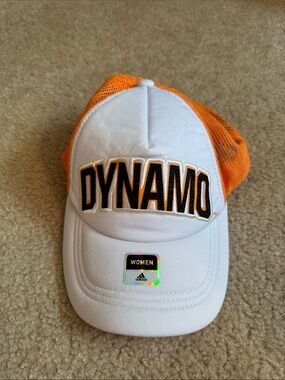 Adidas - White & Orange 'DYNAMO' Mesh Trucker Hat
